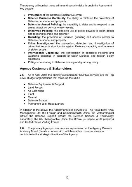 MDPGA Framework Document 2010-2013 PDF - Ministry of Defence
