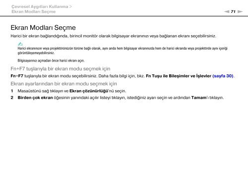 Sony VPCEE4J1E - VPCEE4J1E Mode d'emploi Turc