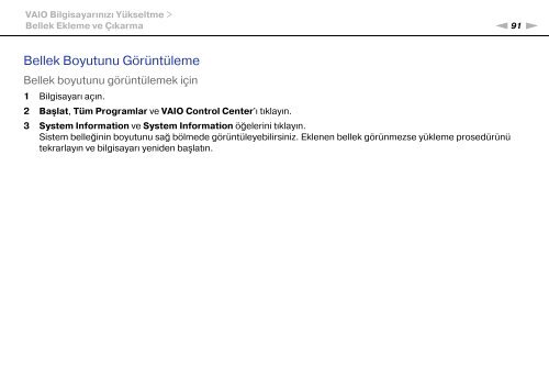 Sony VPCEE4J1E - VPCEE4J1E Mode d'emploi Turc