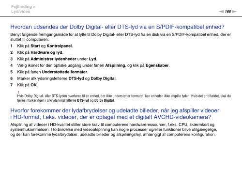 Sony VPCF23P1E - VPCF23P1E Istruzioni per l'uso Danese