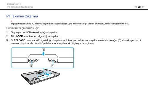 Sony VGN-FW41E - VGN-FW41E Mode d'emploi Turc