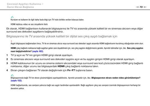 Sony VGN-FW41E - VGN-FW41E Mode d'emploi Turc