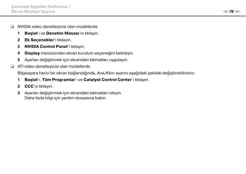 Sony VGN-FW41E - VGN-FW41E Mode d'emploi Turc