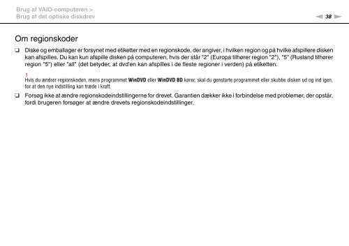 Sony VGN-FW41E - VGN-FW41E Mode d'emploi Danois