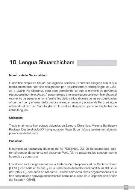 PERFILES DE LAS LENGUAS Y SABERES DEL ECUADOR