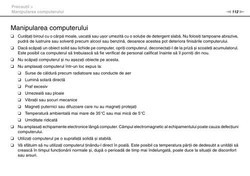 Sony VGN-FW41E - VGN-FW41E Mode d'emploi Roumain