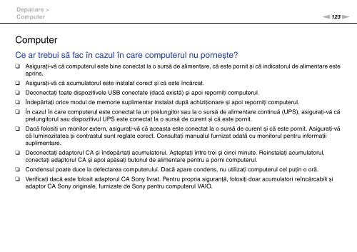 Sony VGN-FW41E - VGN-FW41E Mode d'emploi Roumain