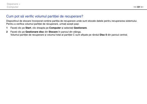 Sony VGN-FW41E - VGN-FW41E Mode d'emploi Roumain