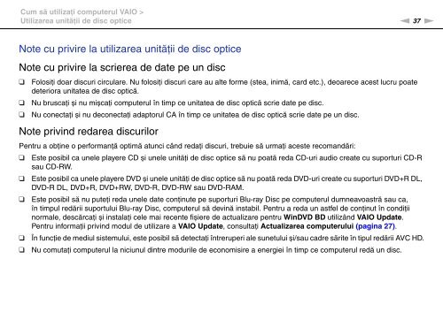 Sony VGN-FW41E - VGN-FW41E Mode d'emploi Roumain