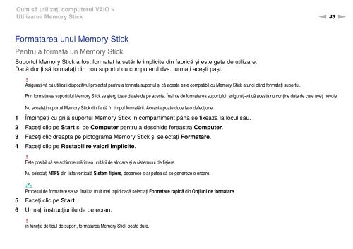 Sony VGN-FW41E - VGN-FW41E Mode d'emploi Roumain