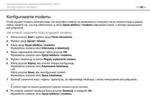 Sony VGN-FW41E - VGN-FW41E Mode d'emploi Polonais