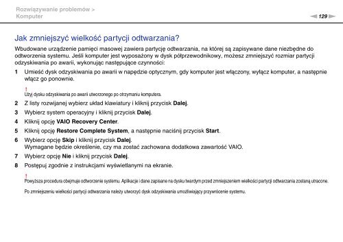 Sony VGN-FW41E - VGN-FW41E Mode d'emploi Polonais