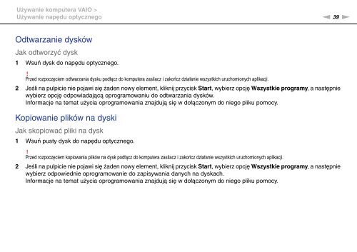 Sony VGN-FW41E - VGN-FW41E Mode d'emploi Polonais