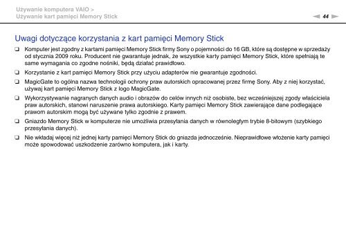 Sony VGN-FW41E - VGN-FW41E Mode d'emploi Polonais