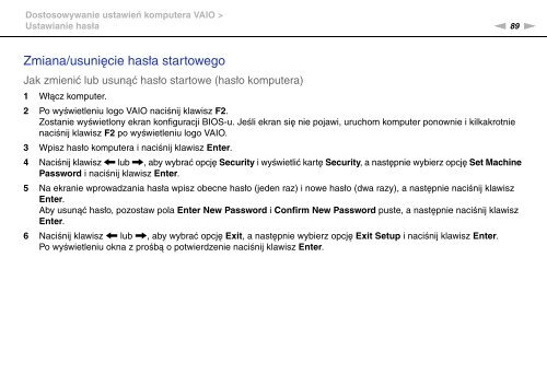 Sony VGN-FW41E - VGN-FW41E Mode d'emploi Polonais