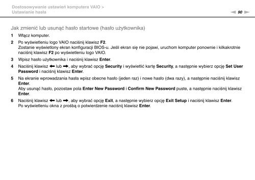 Sony VGN-FW41E - VGN-FW41E Mode d'emploi Polonais