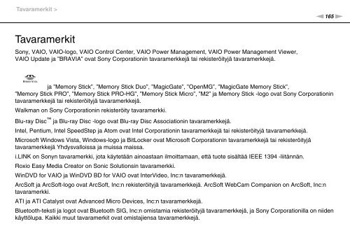 Sony VGN-FW41E - VGN-FW41E Mode d'emploi Finlandais