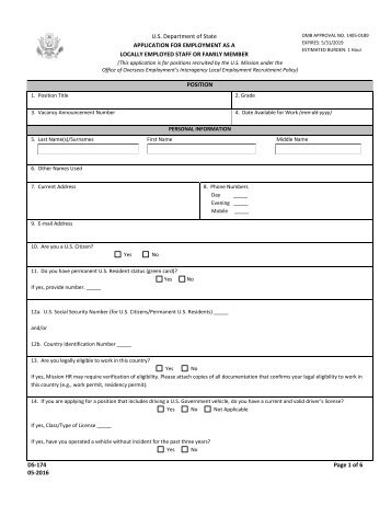 filled out sample application form for reference us department of