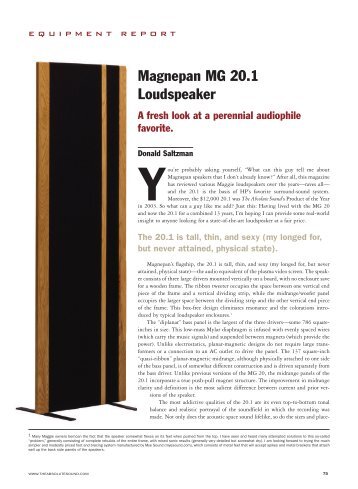 Magnepan MG 20.1 Loudspeaker