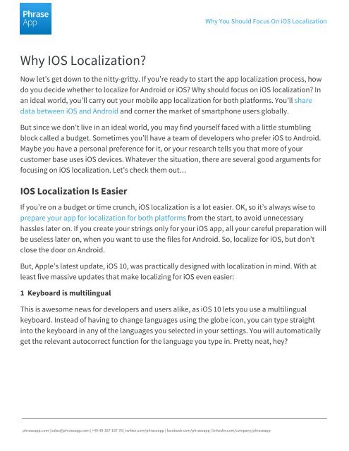 Why you should focus on iOS Localization