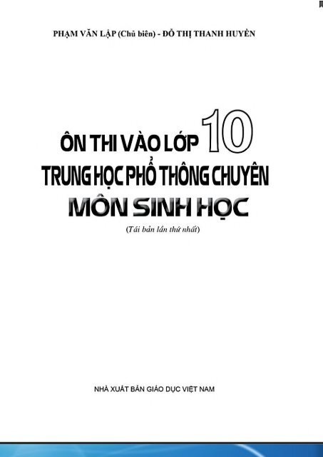 Ôn thi vào lớp 10 trung học phổ thông chuyên môn sinh học