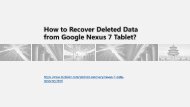 How to Recover Deleted Data from Google Nexus 7 Tablet?