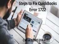 How to Resolve QuickBooks Error 1722? 18002044122 