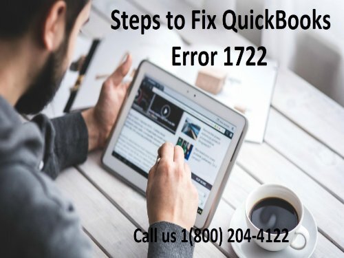 How to Resolve QuickBooks Error 1722? 18002044122 