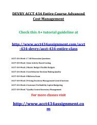 ACCT 434 Entire Course Advanced Cost Management - Copy - Copy - Copy