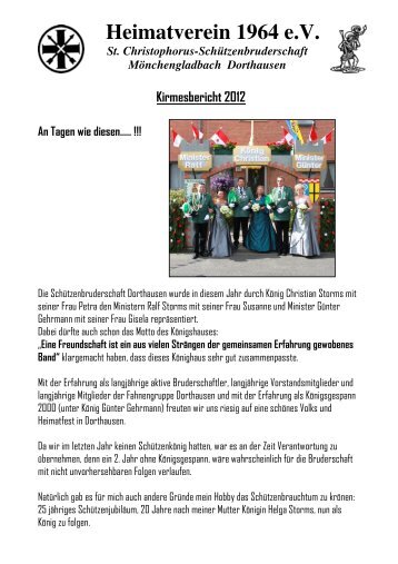 Bericht Volks-und Heimatfest 2012 - Heimatverein Dorthausen