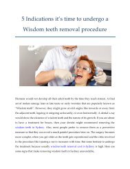 5 Indications it’s time to undergo a Wisdom teeth removal procedure