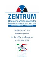 ZENTRUM Wahlprogramm in leichter Sprache NRW