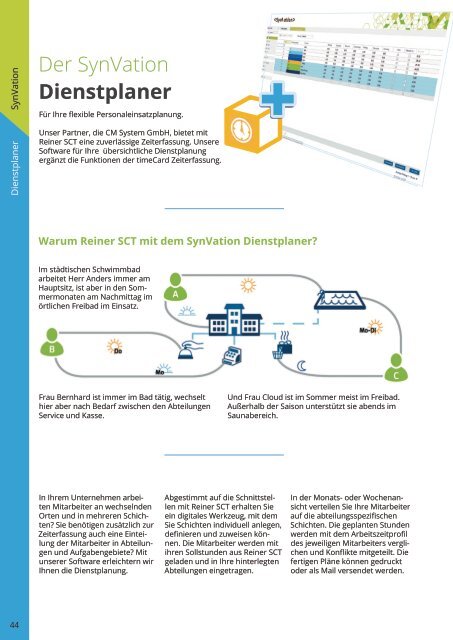 Prduktbroschüre der Firmenpartner CM System MediaOnline und SynVation