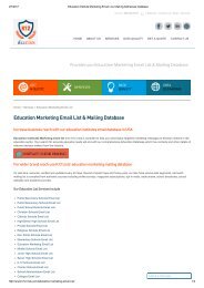 Education Marketing Email List