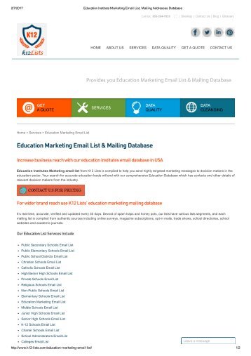 Education Marketing Email List