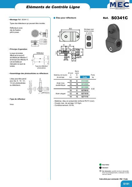 Elements de controle ligne