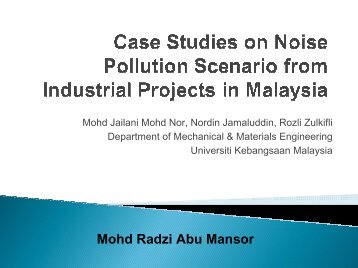 Case Studies on Noise Pollution Scenario from Industrial Projects in ...