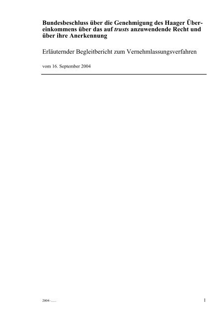 Erläuternder Begleitbericht - EJPD