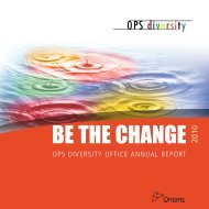 OPS DIVERSITY OFFICE ANNUAL REPORT - Ontario.ca