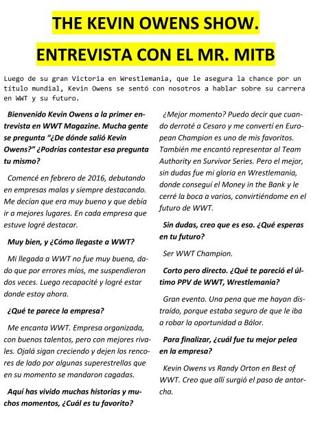 WWT MAGAZINE ABRIL