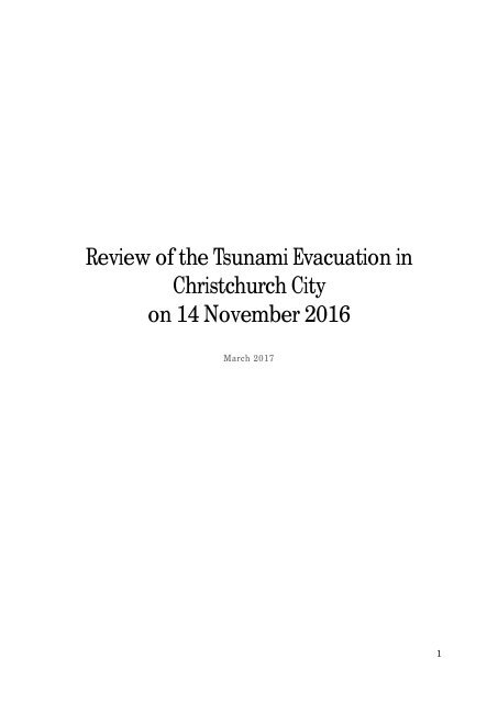 Review of the Tsunami Evacuation 2017