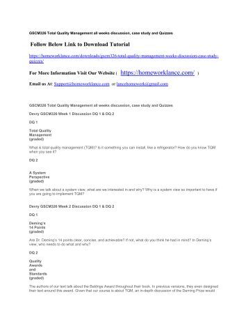 tqm case studies doc tqm case studies doc