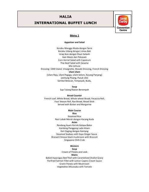 Internatonal Buffet Lunch Halia 2017