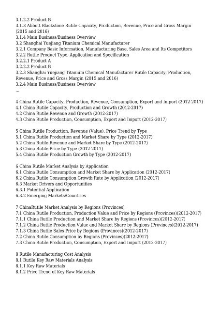 China Rutile Market Research Report 2017