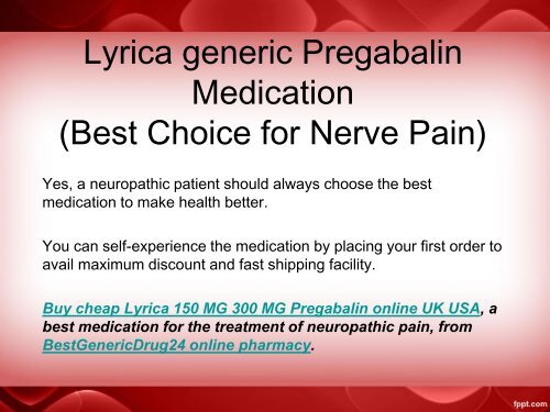 Buy Lyrica 150 MG Pregabalin cheap Medication Online at BestGenericDrug24 UK USA
