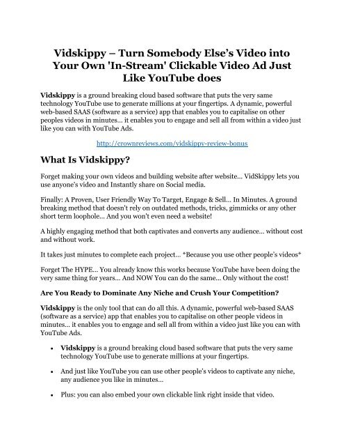 Vidskippy Review & (Secret) $22,300 bonus