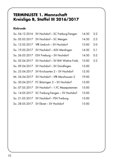 Sport Report - SV Hochdorf - Sonntag 09.04.2017