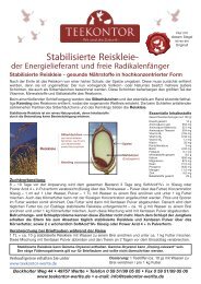 Stabilisierte Reiskleie- der Energielieferant und ... - Teekontor Werlte