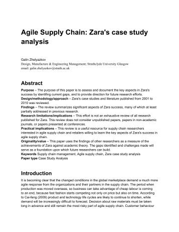 Agile Supply Chain Zara case study