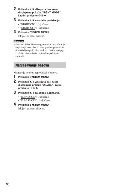 Sony BDV-E870 - BDV-E870 Mode d'emploi Serbe